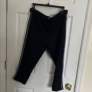 Actra Black Leggings with White Stripe Accent